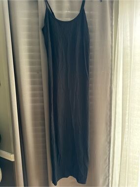 Gap NWT Strappy Black Ribbed Slip Dress